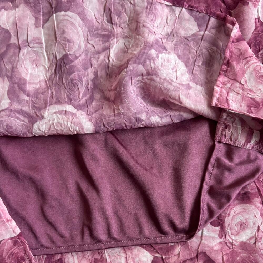90s Sag Harbor Pink Rose Wrap Midi Skirt – Cottagecore FloralXXL - Picture 6 of 8